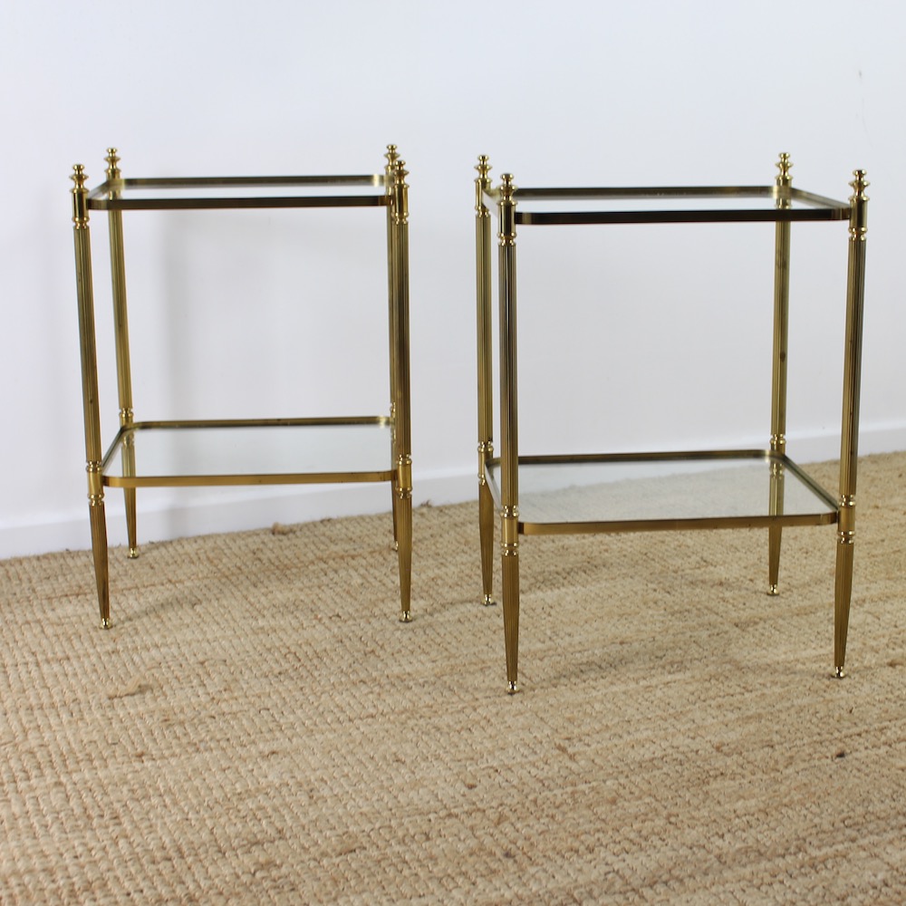 Neoclassical Style Pair of Brass Tables