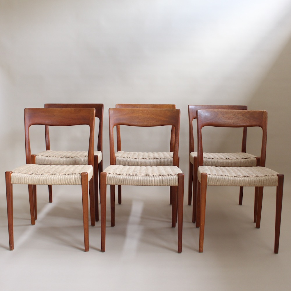 1960s Mid Century Swedish Svegards Markaryd Woven Dining Chairs