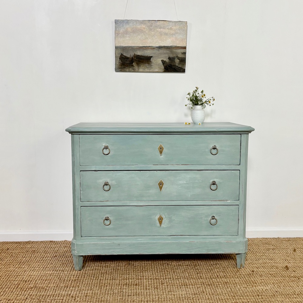 Continental Blue Painted Chest Of Drawers